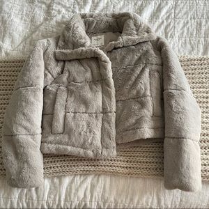 Abercrombie & Fitch Faux Fur Mini Puffer